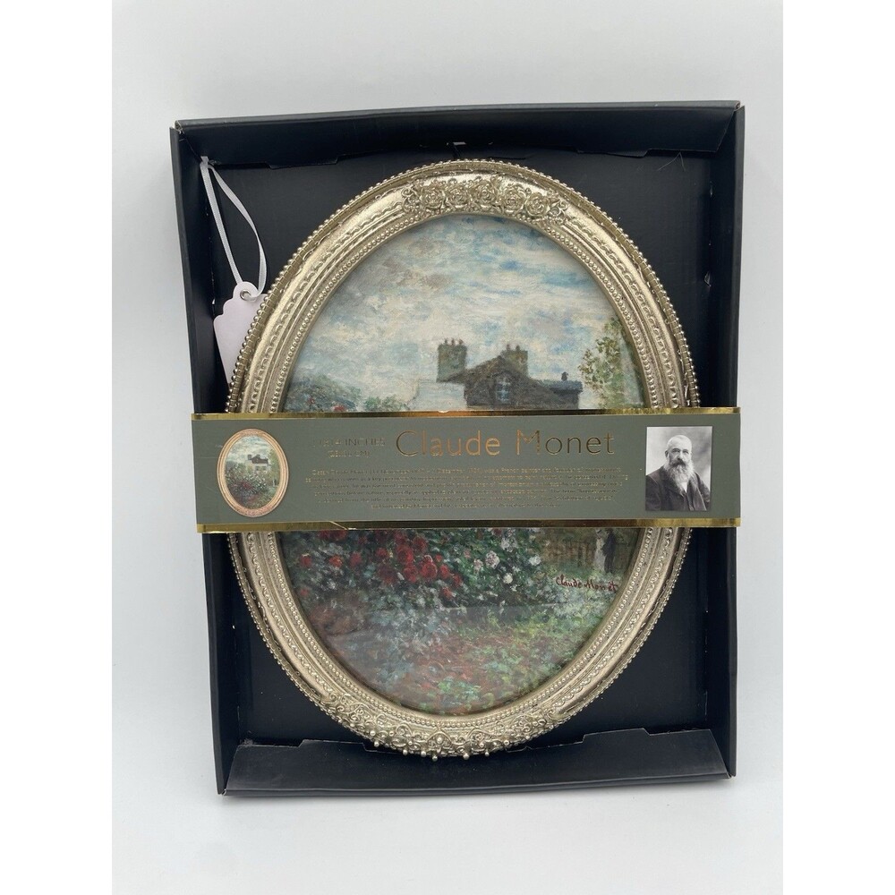 New TikTok Viral Claude Monet Gold Oval Framed Painting 11”x14”